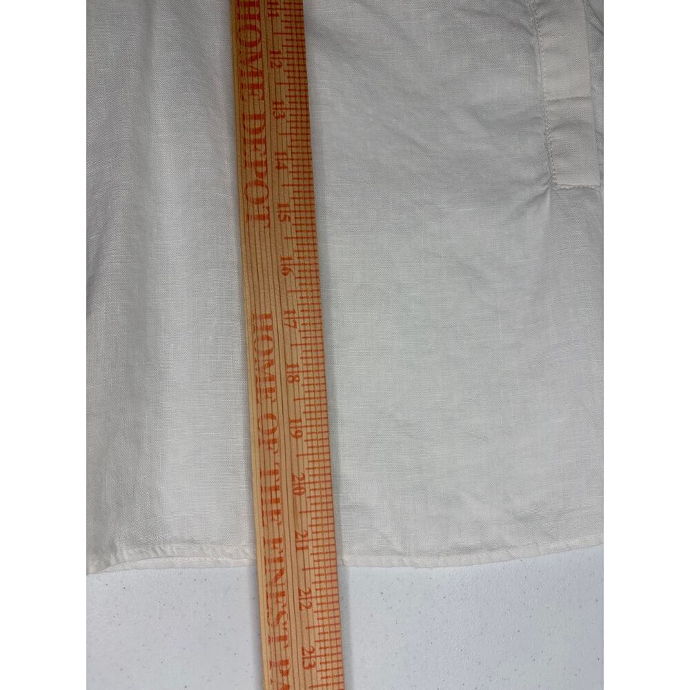 J. Crew Women's Cabana 100% Linen Top Sz S Split Neck Long Sleeve C1542 - Picture 9 of 9